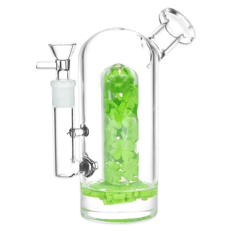 Lucky Clover - Glass Water Pipe - 7.75"