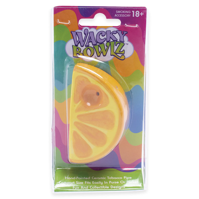 Wacky Bowlz - Orange Slice - Ceramic Hand Pipe - 3.5"