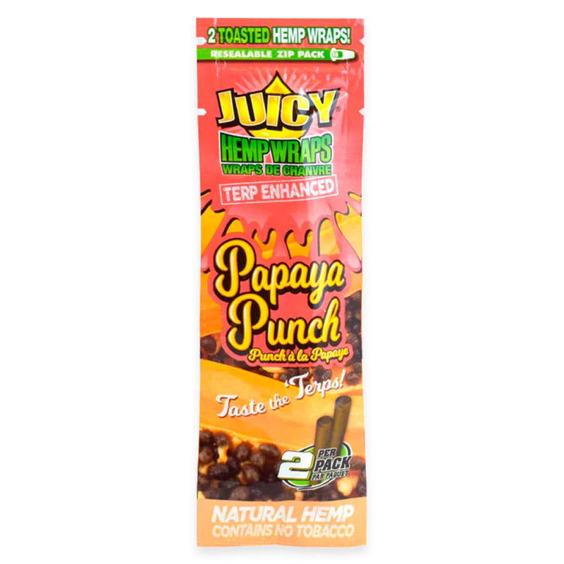 Juicy Jay's - Terp Enhanced Hemp Wraps - Papaya Punch - Display Box of 25