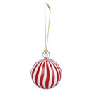 Santa's Secret - Hangable Glass Christmas Ornament Hand Pipe - Peppermint - 2.75"