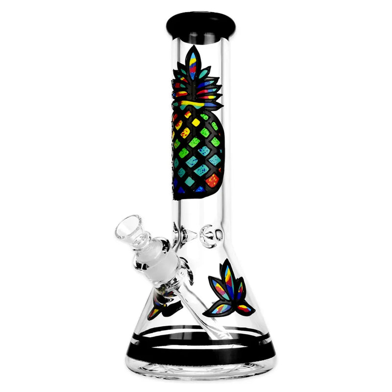 Psychedelic Pineapple Beaker Water Pipe - 12.5"