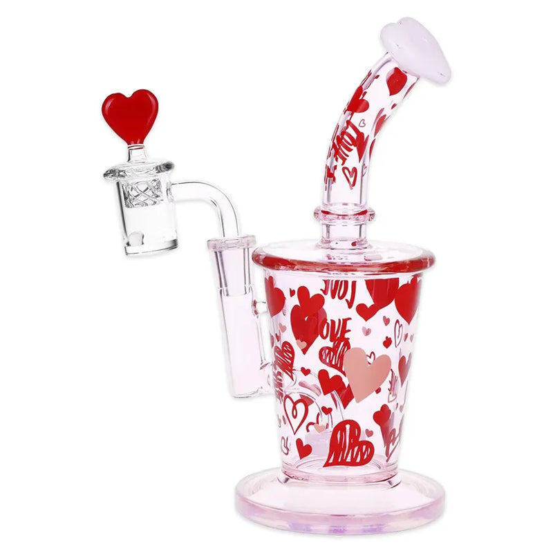 Pulsar - Valentine's Love Hearts - Glass Dab Rig Kit - 8.5"