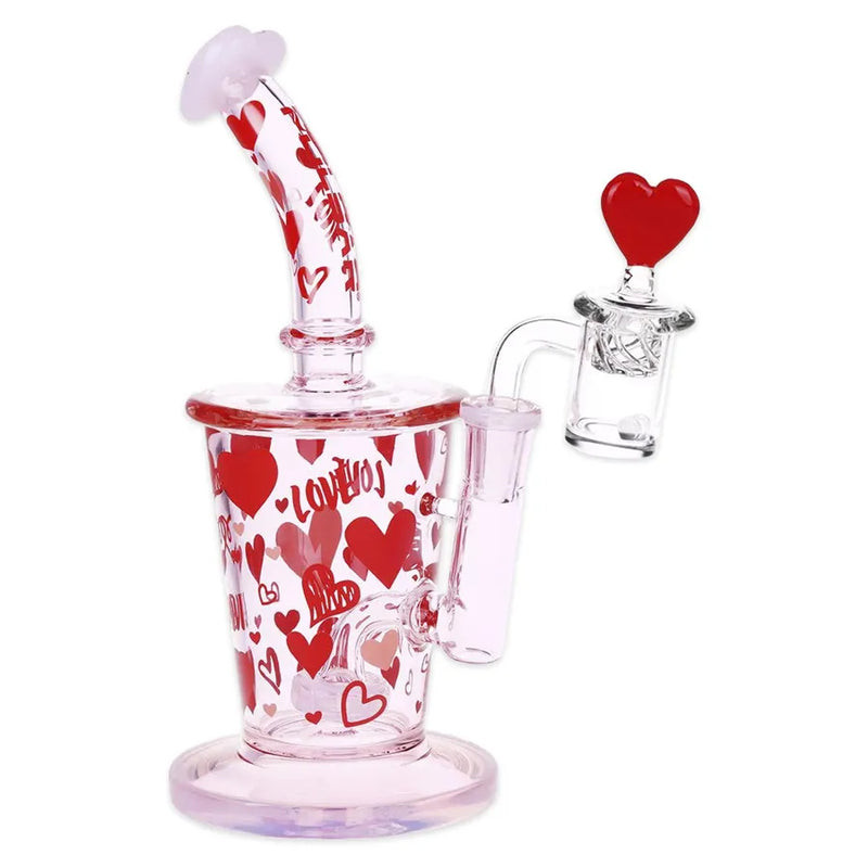 Pulsar - Valentine's Love Hearts - Glass Dab Rig Kit - 8.5"