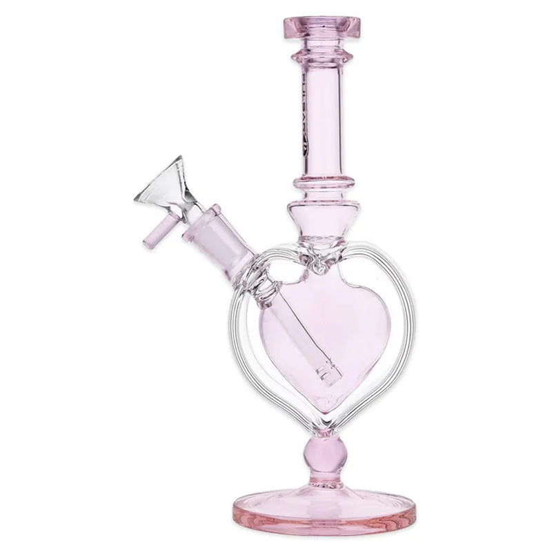 Pulsar - Pink Heart Chalice - Glass Water Pipe - 9"