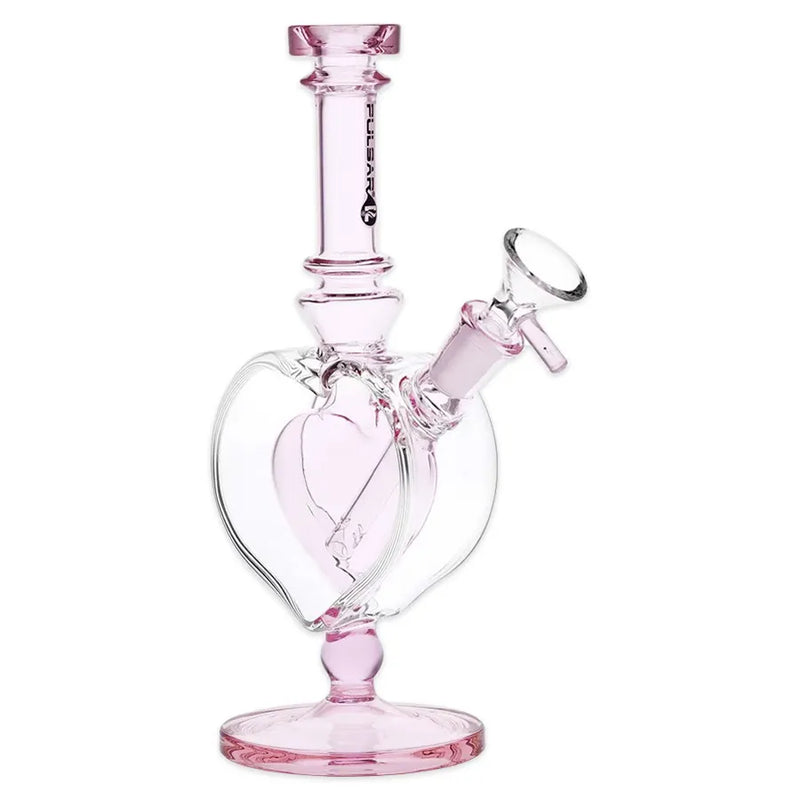 Pulsar - Pink Heart Chalice - Glass Water Pipe - 9"