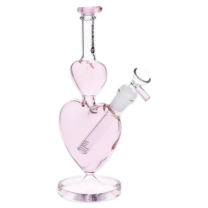 Pulsar - Stacked Hearts - Glass Water Pipe - 10"