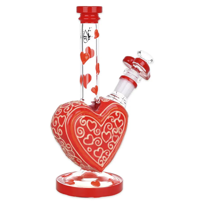 Pulsar - Victorian Valentine's Day - Glow in the Dark Water Pipe - 10"