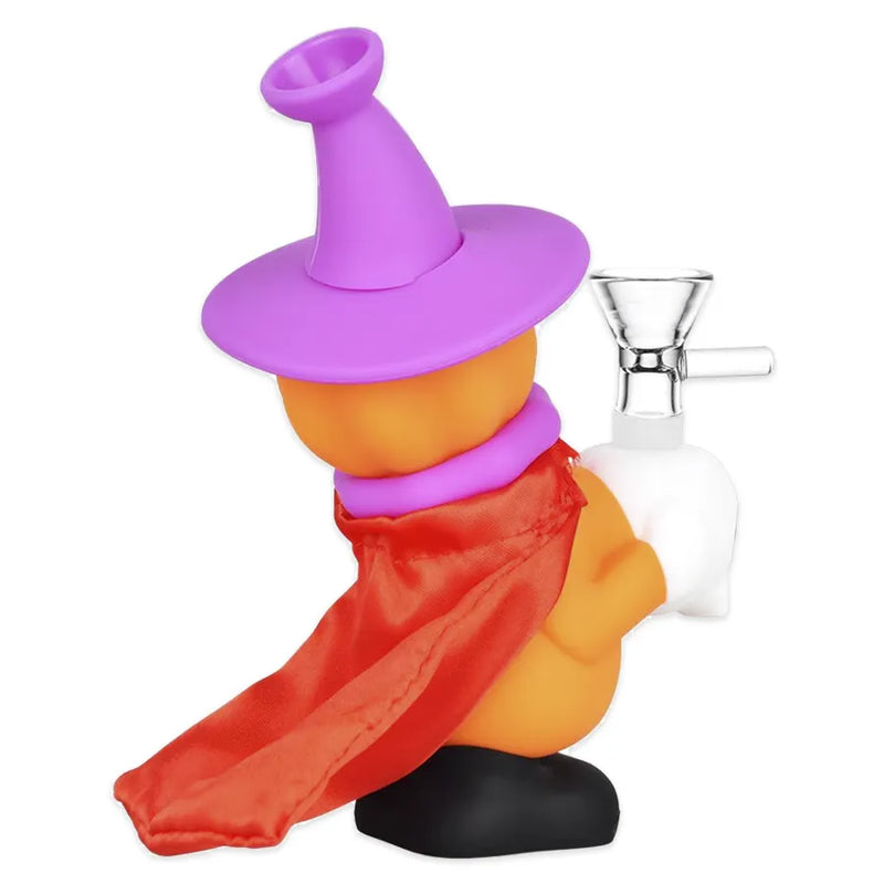 Pumpkin Witch - Silicone Water Pipe - 6.5"