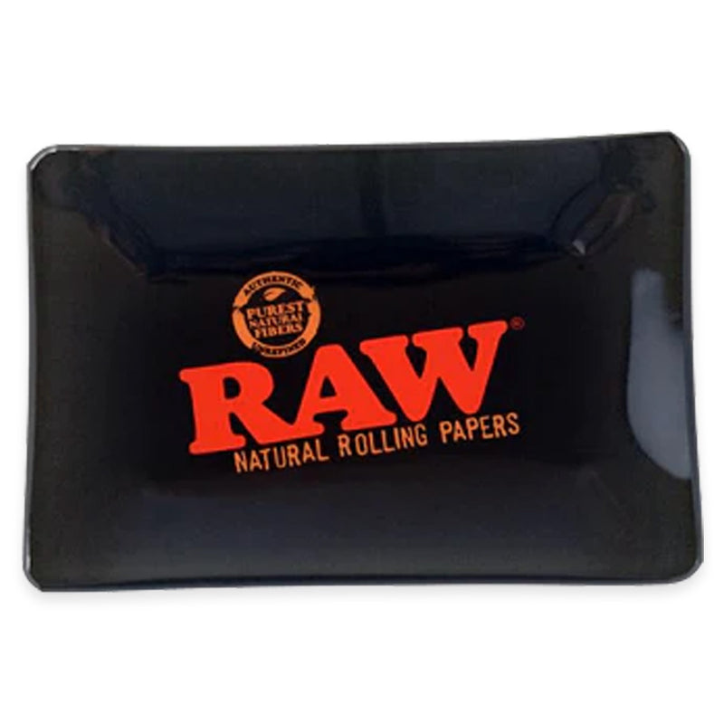 RAW - Black Glass - Rolling Tray - Mini - 5" x 7"