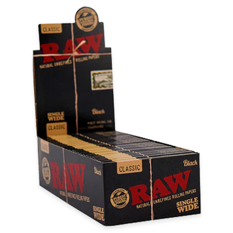 RAW - Black - Single Wide Rolling Papers - Display Box of 25