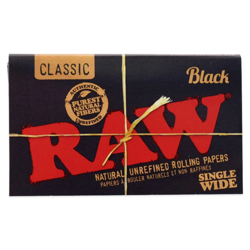RAW - Black - Single Wide Rolling Papers - Display Box of 25