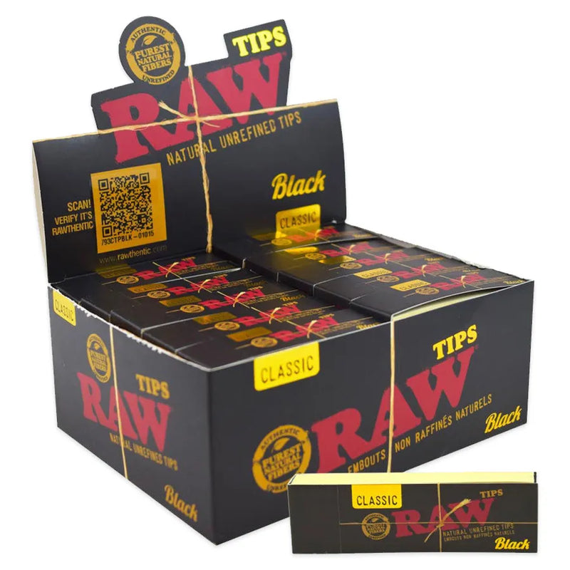 RAW - Black - Filter Tips - Display Box of 50