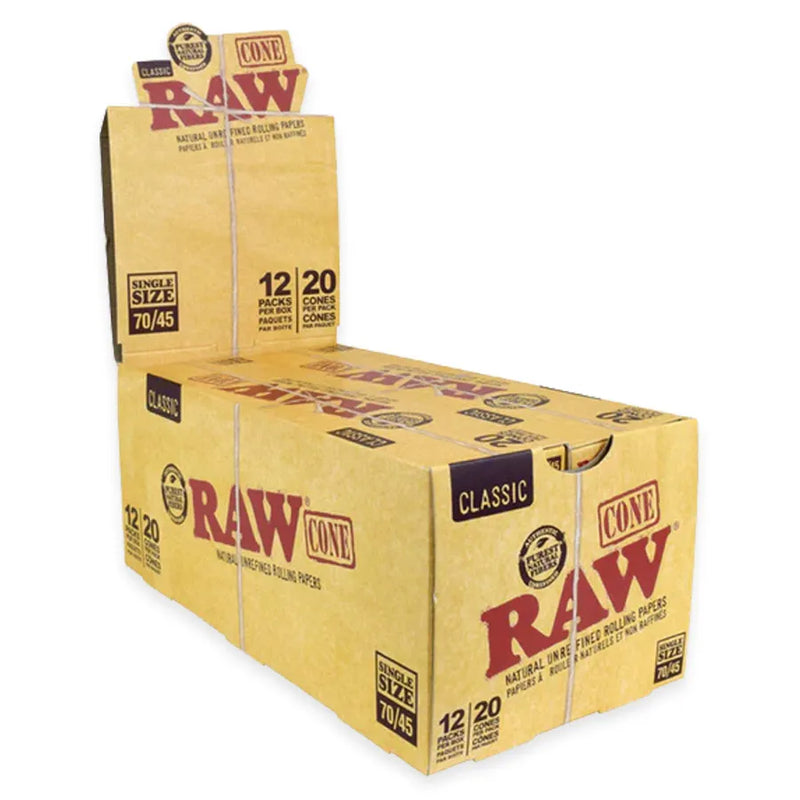 RAW - Classic - Pre-Rolled Cones - 70/45 - Display Box of 12