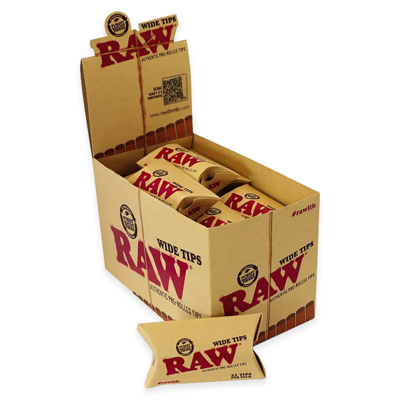 RAW - Pre-Rolled Tips - Wide - Display Box of 20