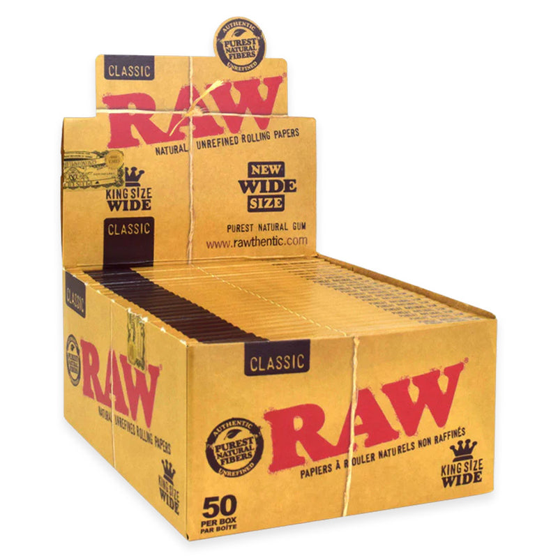 RAW - Classic King Size Wide Rolling Papers - Display Box of 50