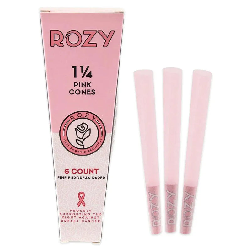 Rozy - Pink - 1.25" - Pre-Rolled Cones - 6-Pack - Display Box of 24