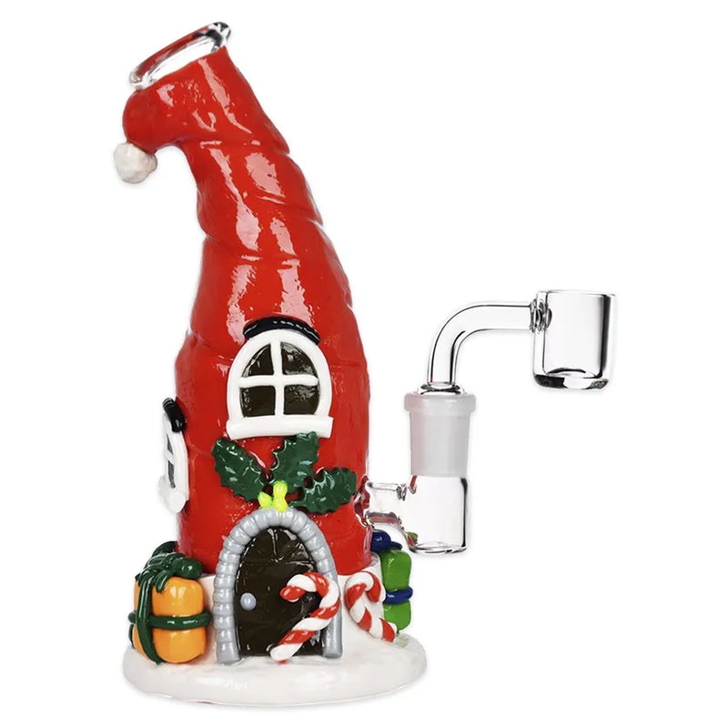 Santa Cap Elf House - 3D Painted Dab Rig - 7.5"