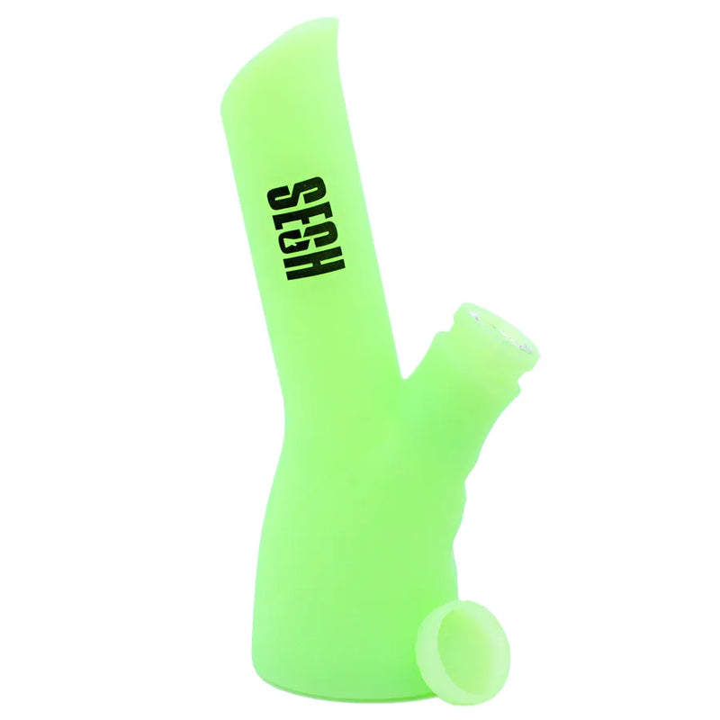 Sesh - Silicone Angled Glow in the Dark Bong - 9"