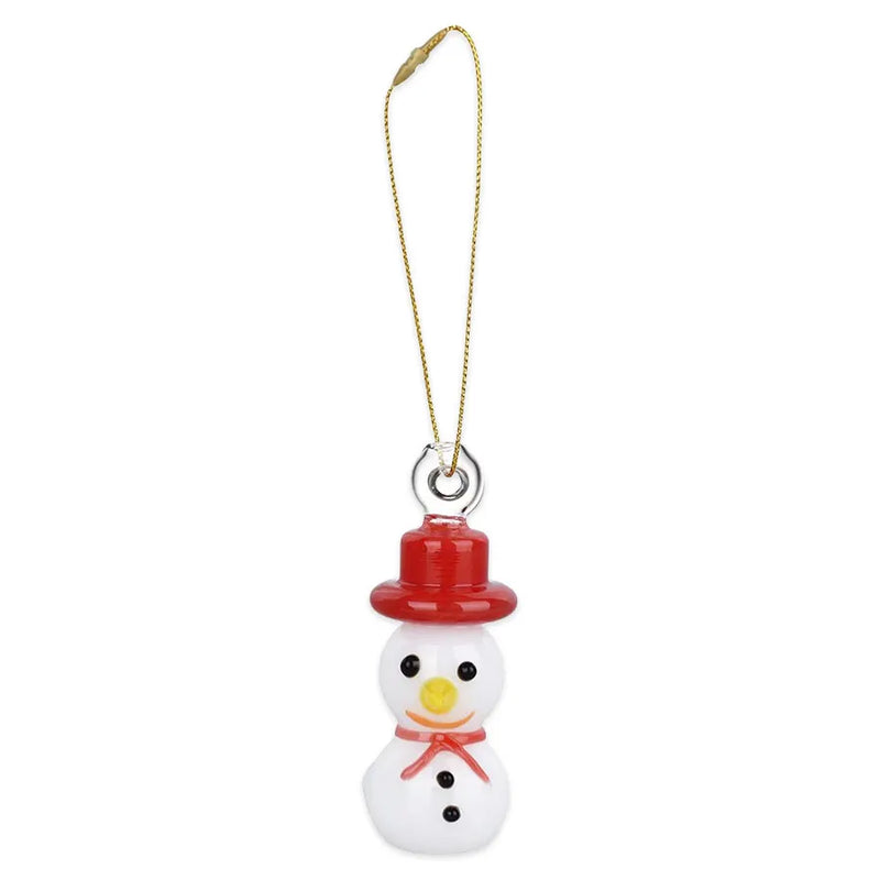 Santa's Secret - Hangable Glass Christmas Ornament Hand Pipe - Snowman - 3.5"