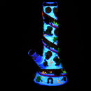 St. Patrick's Day - Rainbows and Gold Glow in the Dark Beaker Water Pipe - 10"