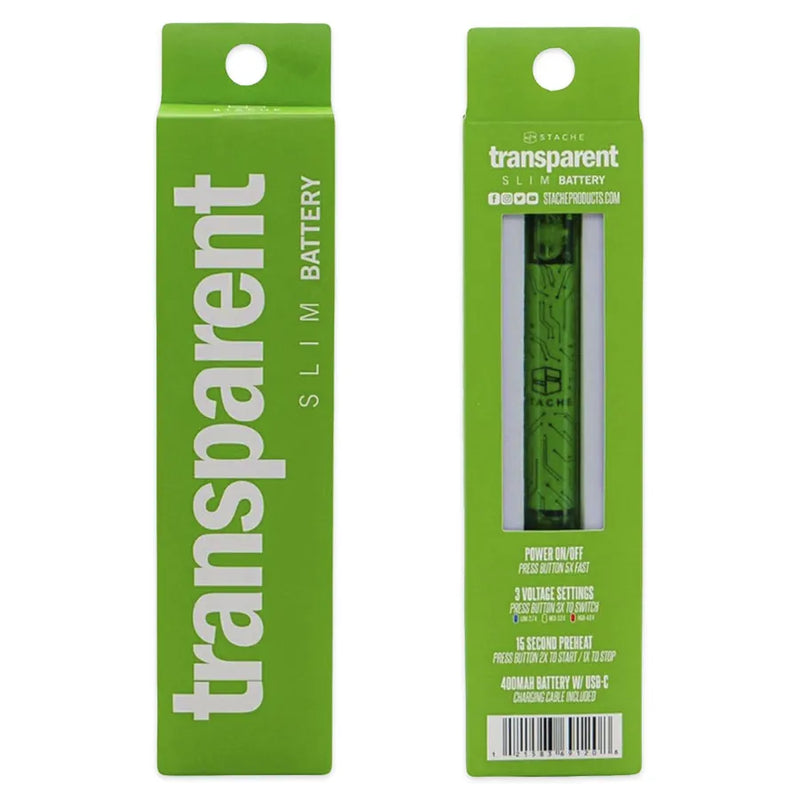 Stache - Transparent Slim 510 Vape Battery - 30-Pack