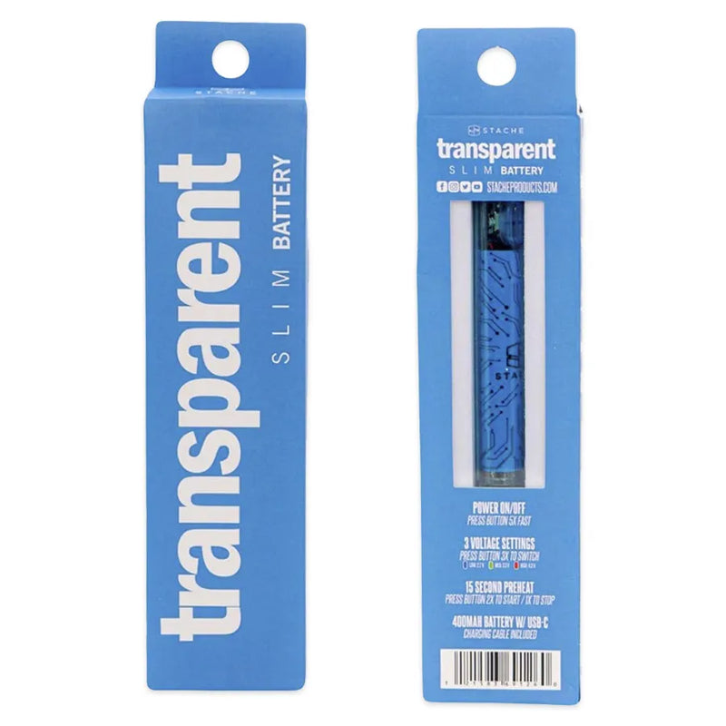 Stache - Transparent Slim 510 Vape Battery - 30-Pack