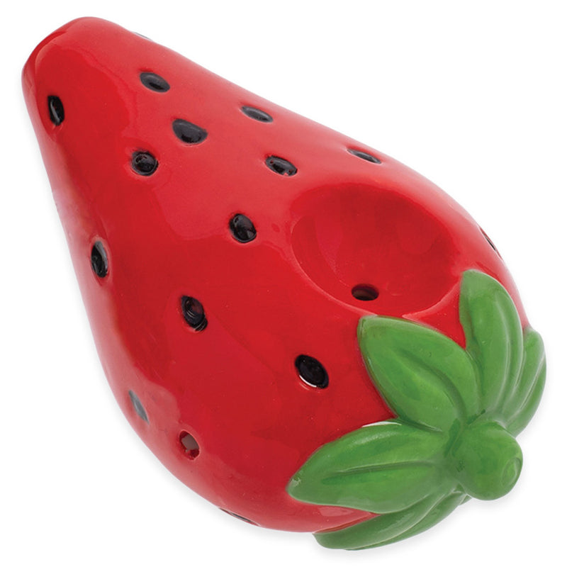 Wacky Bowlz - Strawberry - Ceramic Hand Pipe - 3.5"