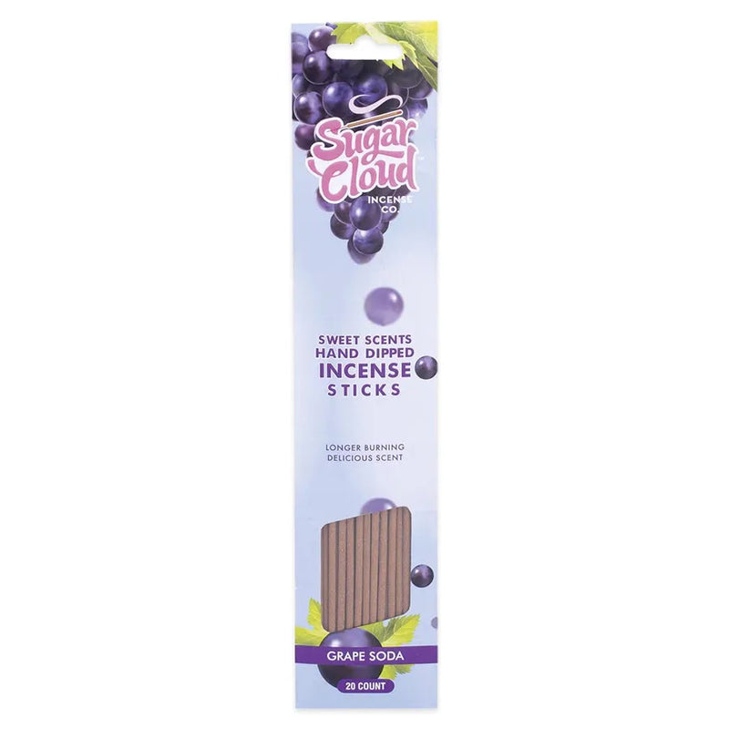 Sugar Cloud - Sweet Scents Hand-Dipped Incense Sticks - Grape Soda - 10-Pack