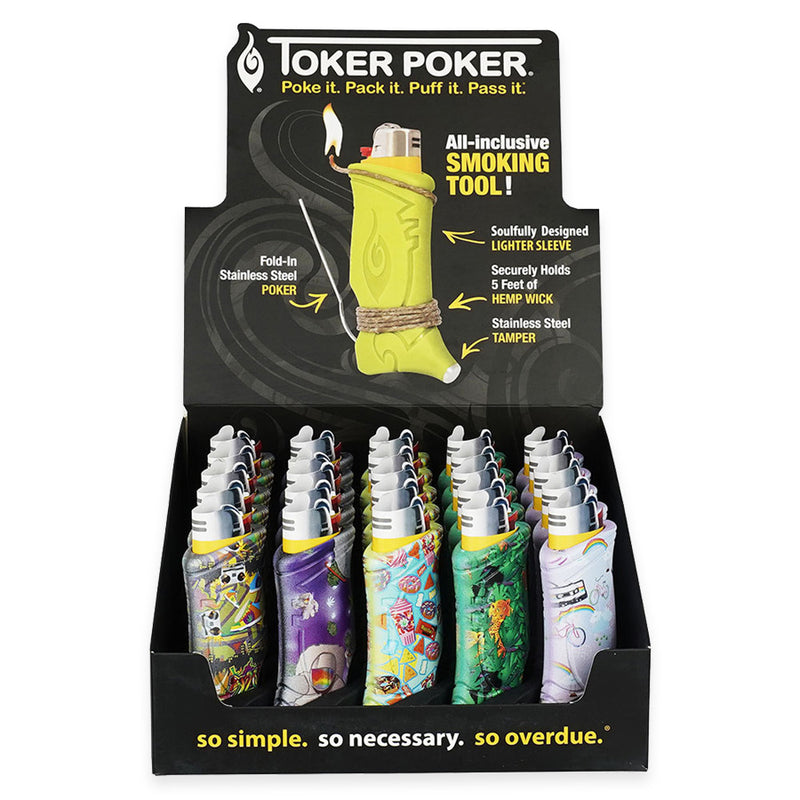 Toker Poker Lighter Sleeve - Assorted Flashback - Display Box of 25