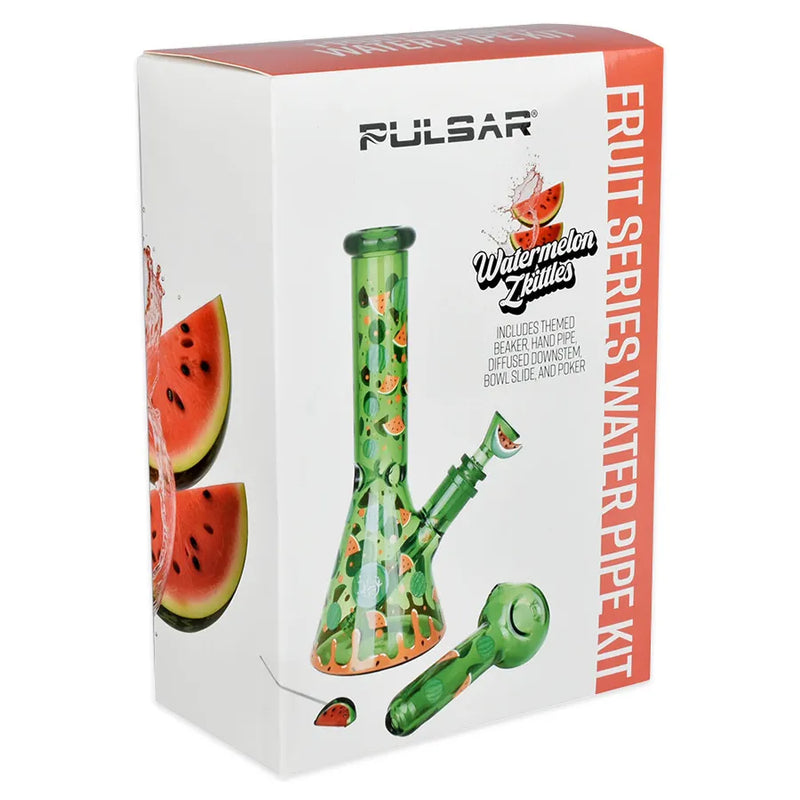 Pulsar - Fruit Series - Watermelon Zkittles - Glow Herb Pipe Duo - 10"