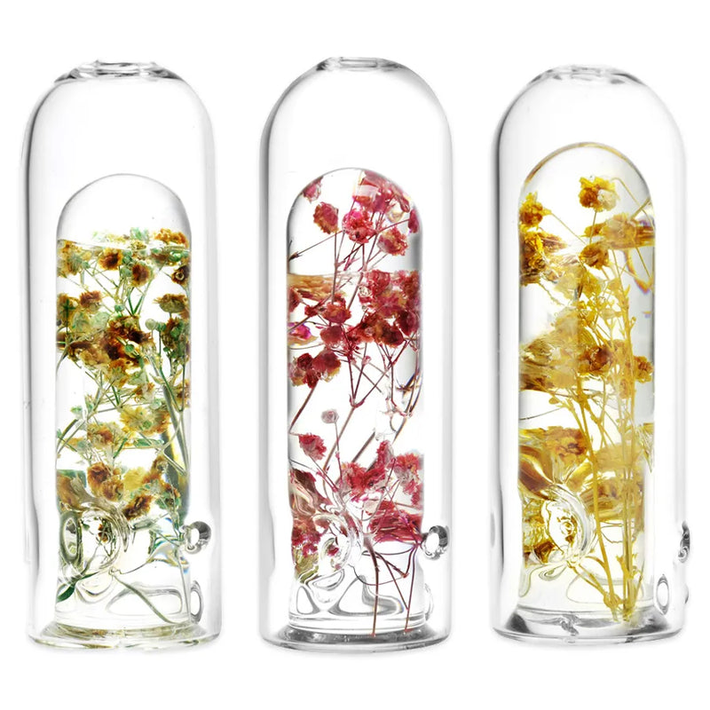 Wild Flower Power - Terrarium Style - Glass Hand Pipe - 5.25"