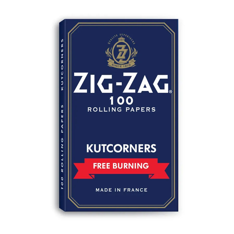 Zig-Zag - Blue Kutcorners Single Wide Rolling Papers - Display Box of 25