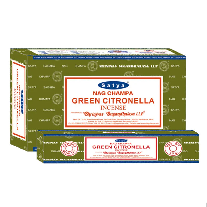 Satya - Green Citronella - Incense Sticks - 15g - Box of 12