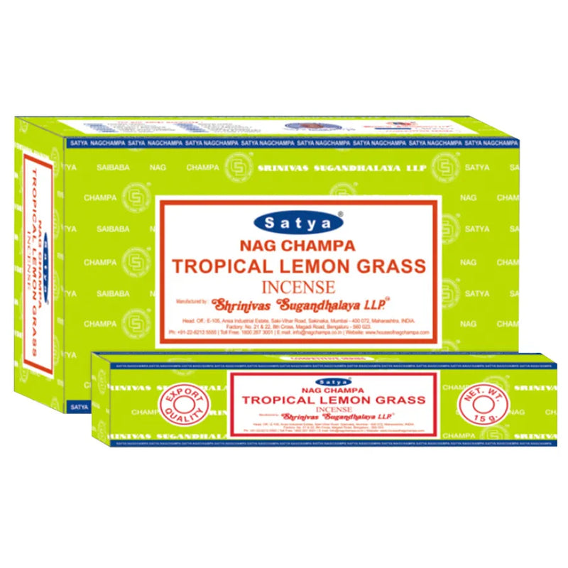 Satya - Tropical Lemon Grass - Incense Sticks - 15g - Box of 12