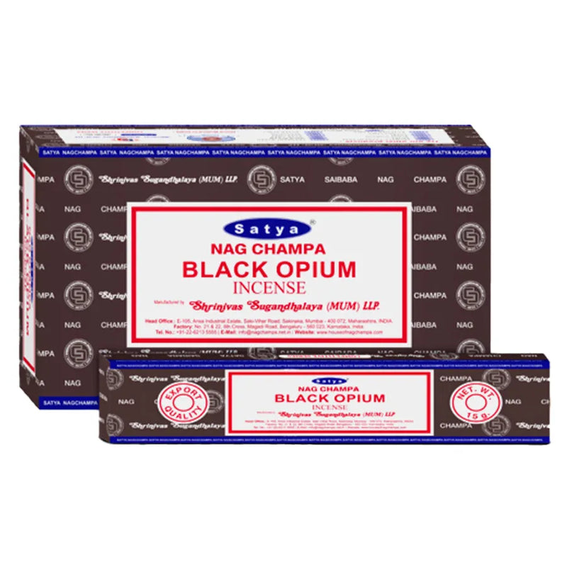 Satya - Black Opium - Incense Sticks - 15g - Box of 12