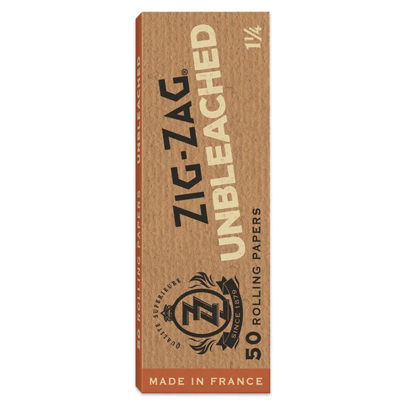 Zig-Zag unbleached 1.25" rolling paper pack, synonymous with natural smoking experiences