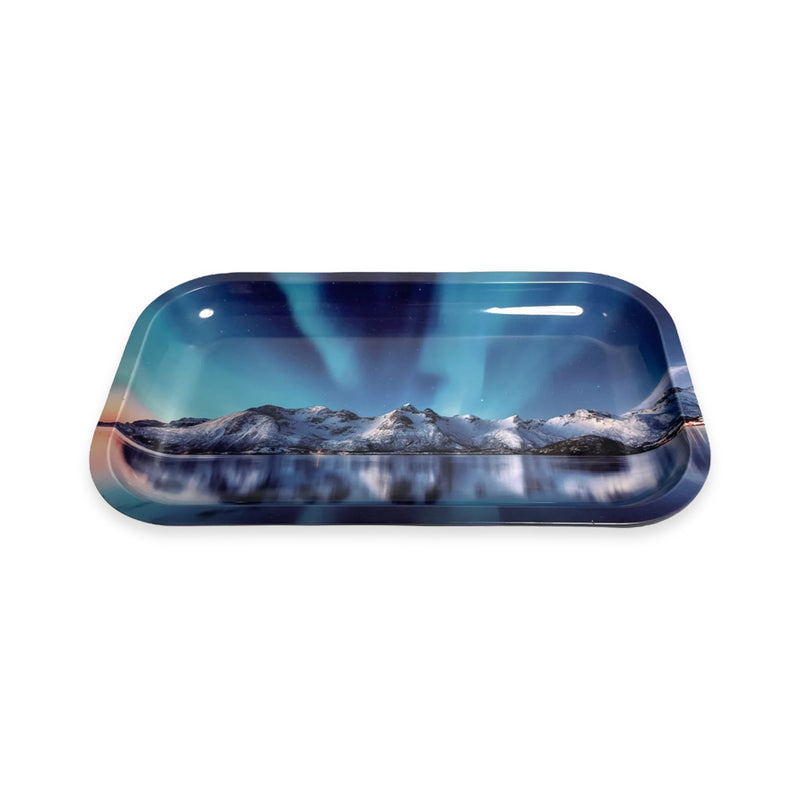 Aurora Borealis - Rolling Tray w/ Lid - 7" x 11"
