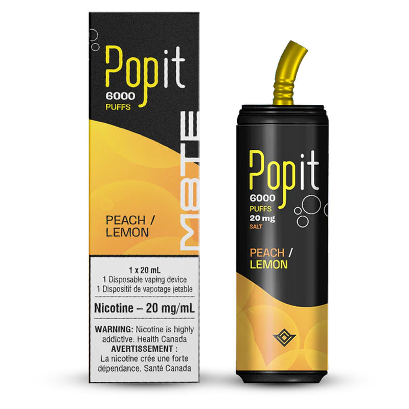 M8te Popit - Peach Lemon (6000 Puff) - Box of 10 *Excise tax included*