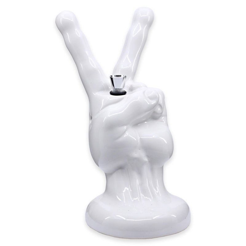 Peace Sign Hand Pipe - 8.5"