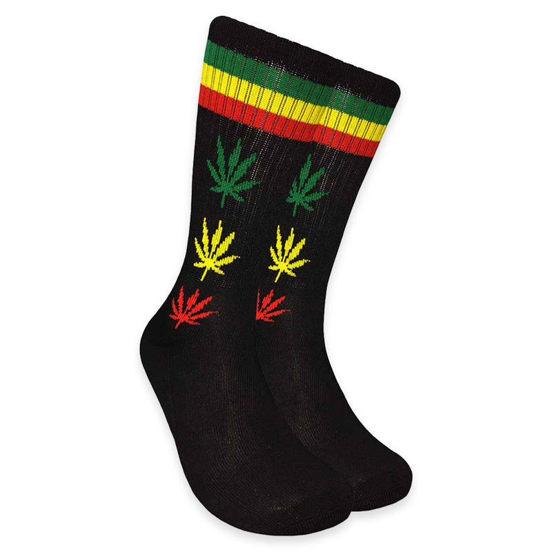 Mad Toro - Rasta Leaves & Stripes Socks - Black