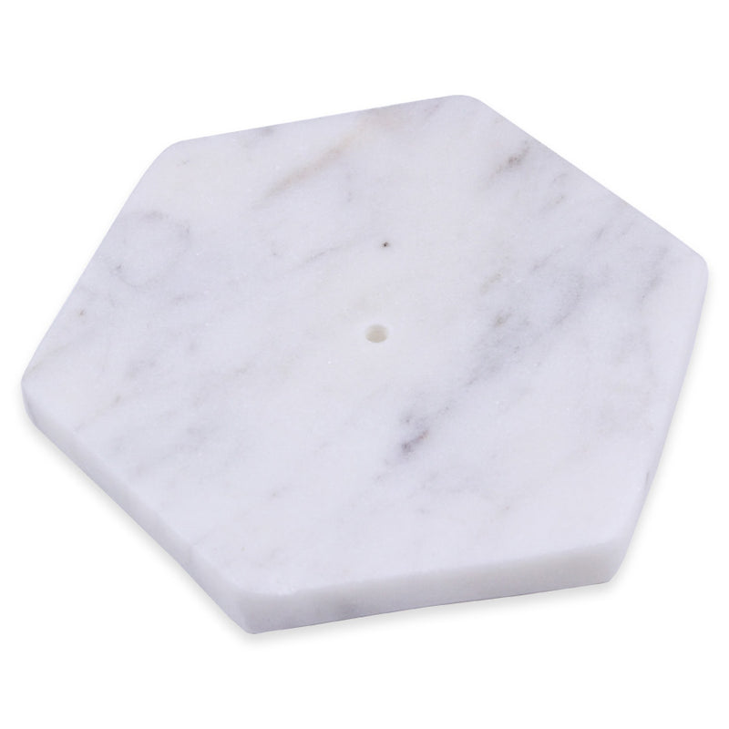 White Marble Hexagon - Incense Burner