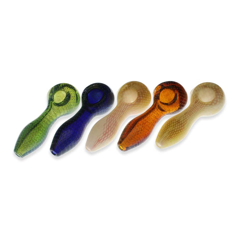 Fumed Suspended Bubbles Glass Spoon Pipe - 4"