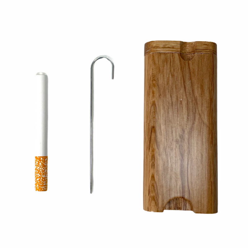 Wood Dugout w/Metal Bat and Poking Tool - 4"