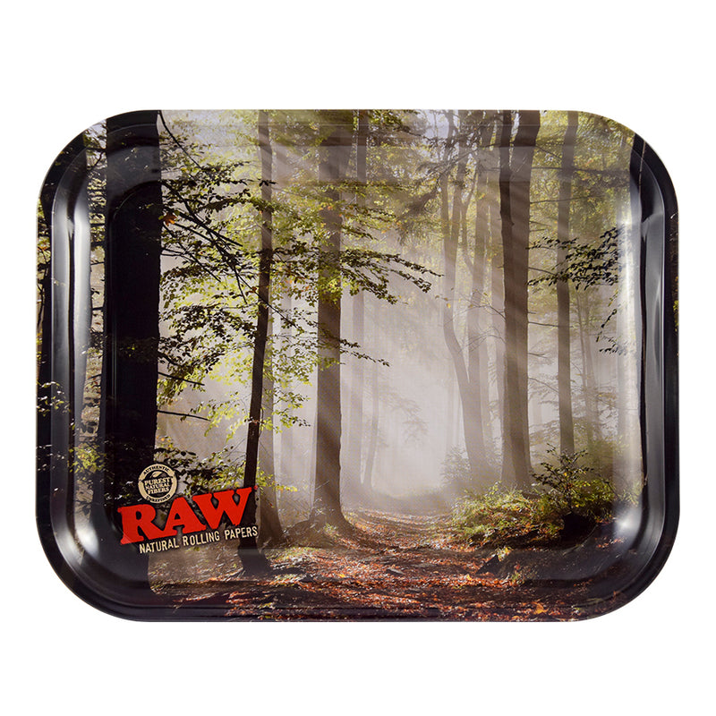 Raw Smokey Trees Rolling Tray - Large 11" x 13"