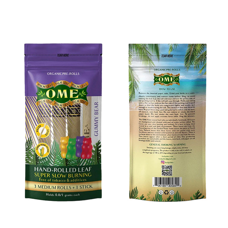 OME Gummy Bear Palm Leaf Wraps - Medium - Display Box of 15