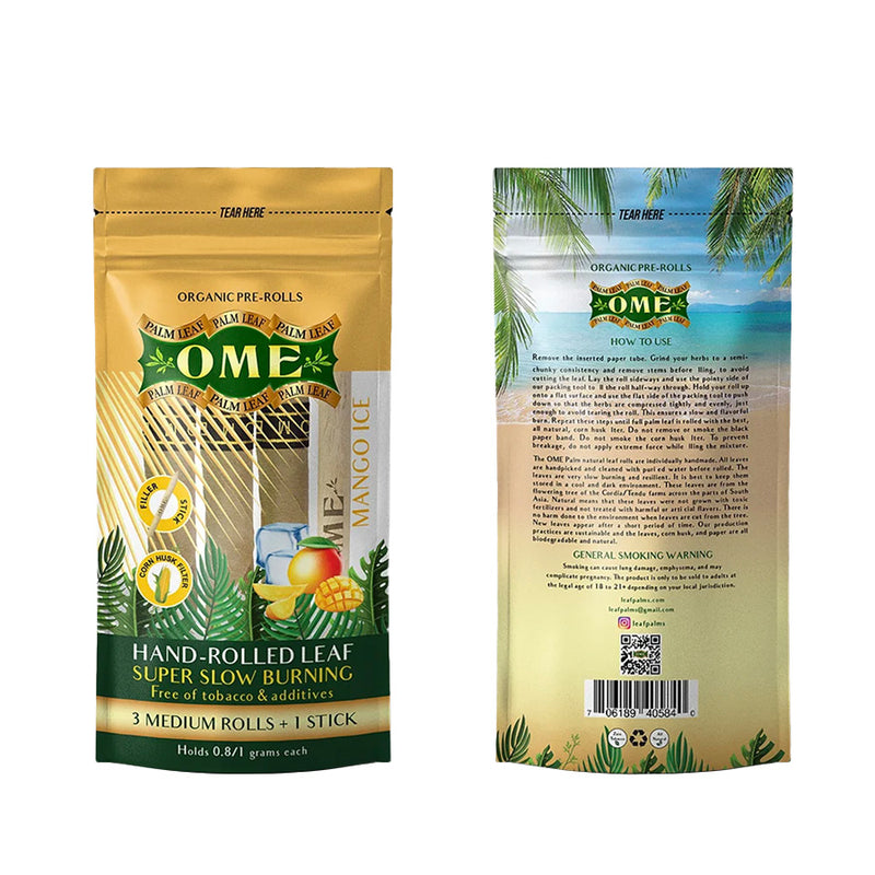 OME Mango Ice Palm Leaf Wraps - Medium - Display Box of 15
