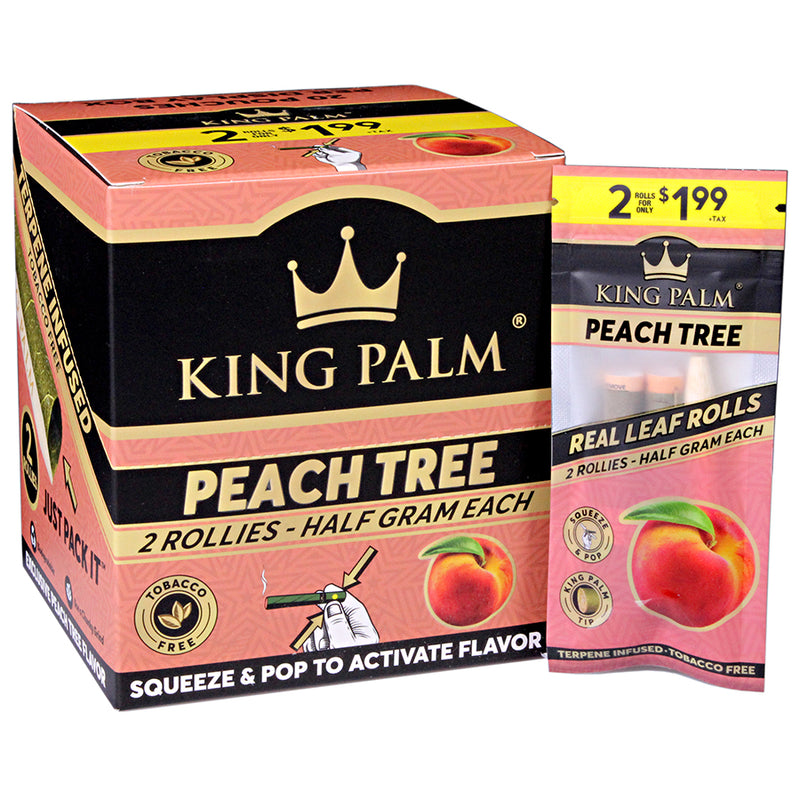 King Palm Rollie Pre-Roll - Peach Tree - Display Box of 20