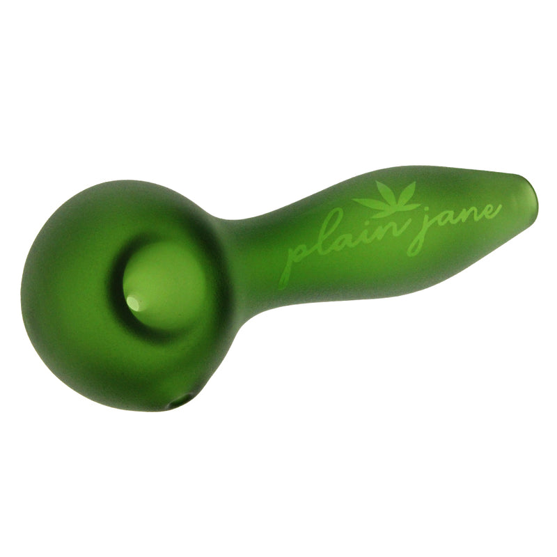 Frosted Glass Spoon Pipe - 4" - Plain Jane Glass