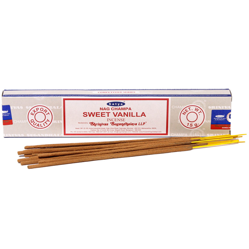 Satya - Sweet Vanilla - Incense Sticks - 15g - Box of 12