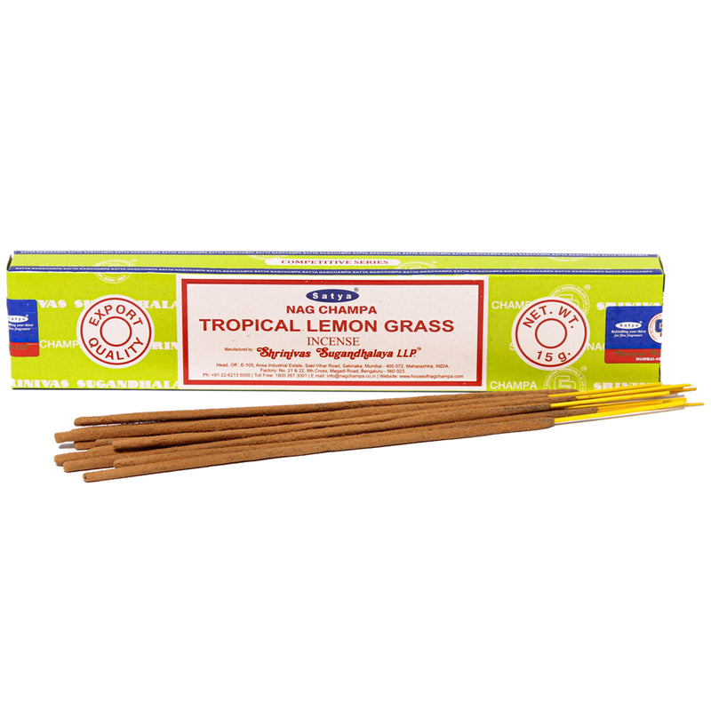 Satya - Tropical Lemon Grass - Incense Sticks - 15g - Box of 12